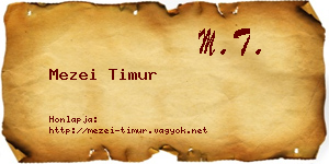 Mezei Timur névjegykártya